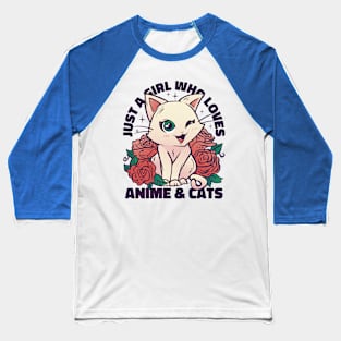 Anime & Feline Love Fusion Baseball T-Shirt